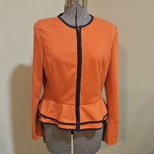 Sandro Peplum Zip Up Jacket